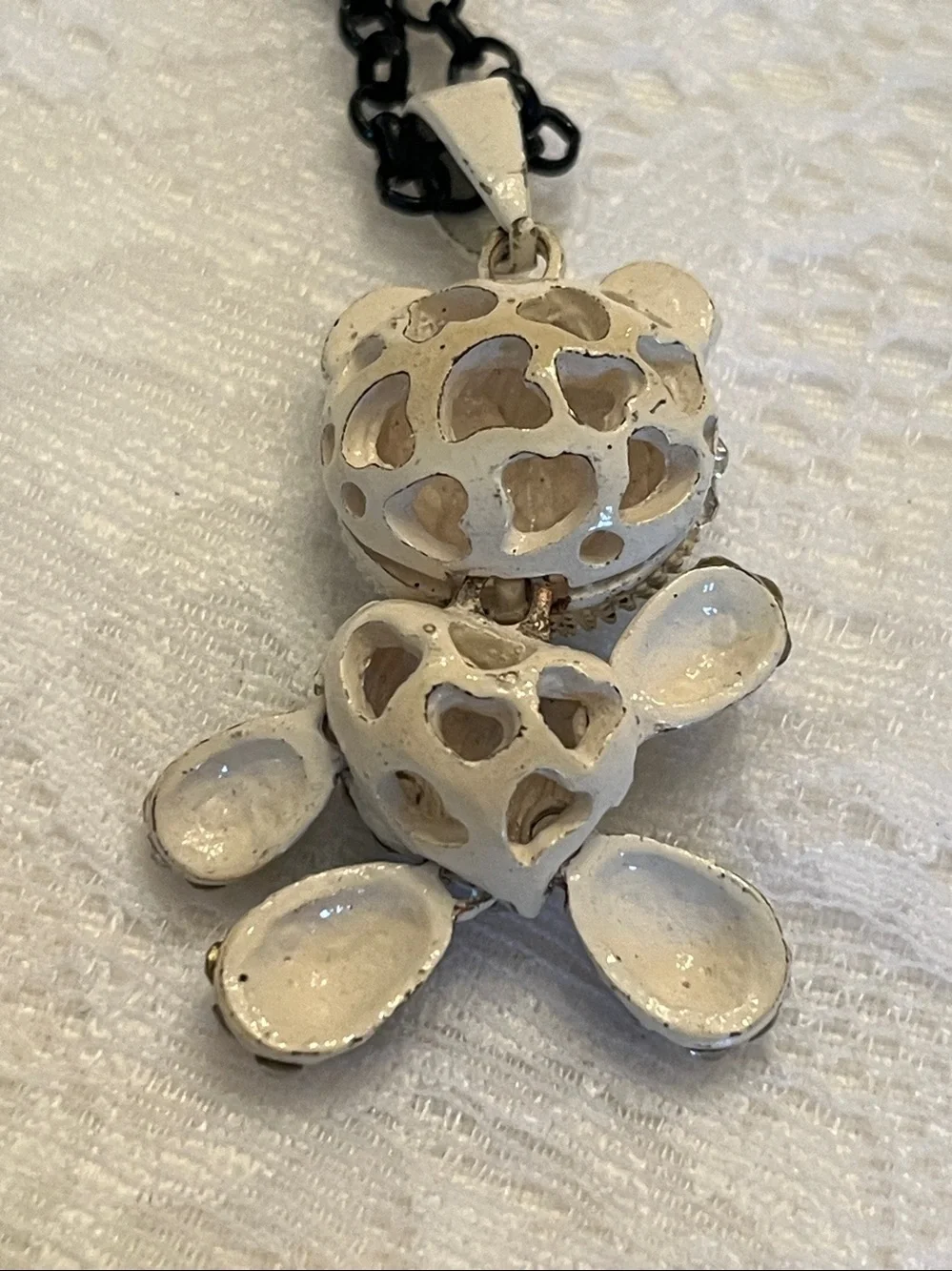 Panda Crystal Pendant Necklace - Black & Silver - Picture 4 of 4